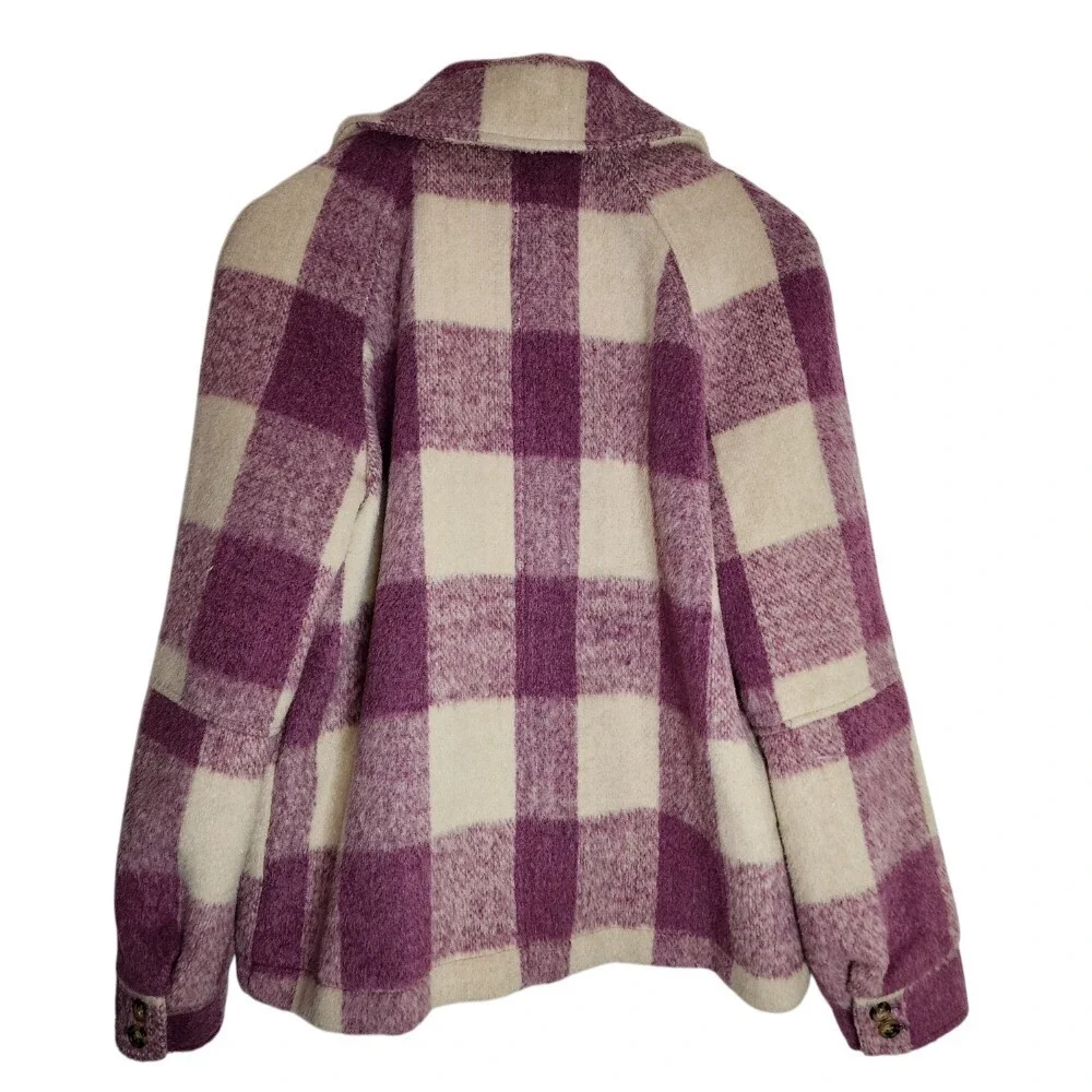 Avec‎ Les Filles Jacket Shacket Women's Medium Full Zip w. Pocket Plaid Pink